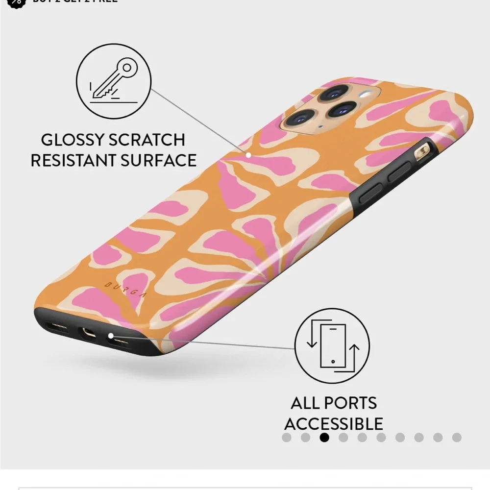 Burga Aloha Pink and Orange Floral Tough Cade for iPhone 11 Pro Max